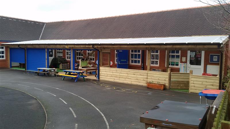 Canopy Outdoor Classroom to solve free flow needs for Haslington Primary