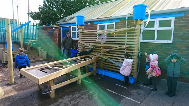 Water Wall and Damming Station bring science to your playground 