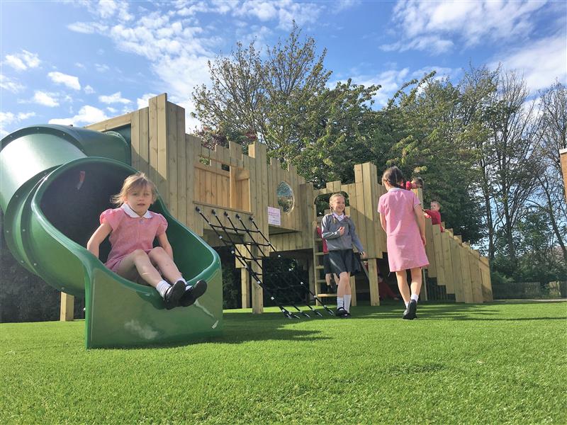 outdoor play castle for schools