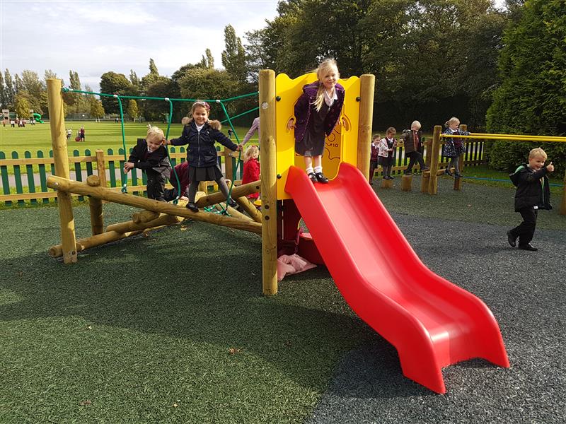 log climbing frame