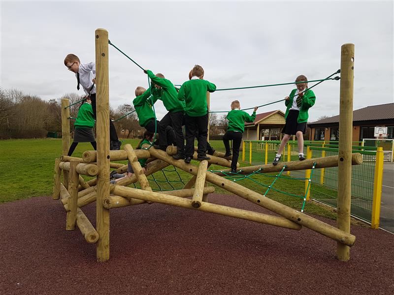 log climbing frame