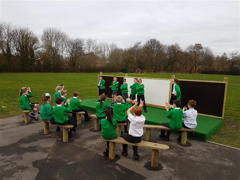 school performing stage