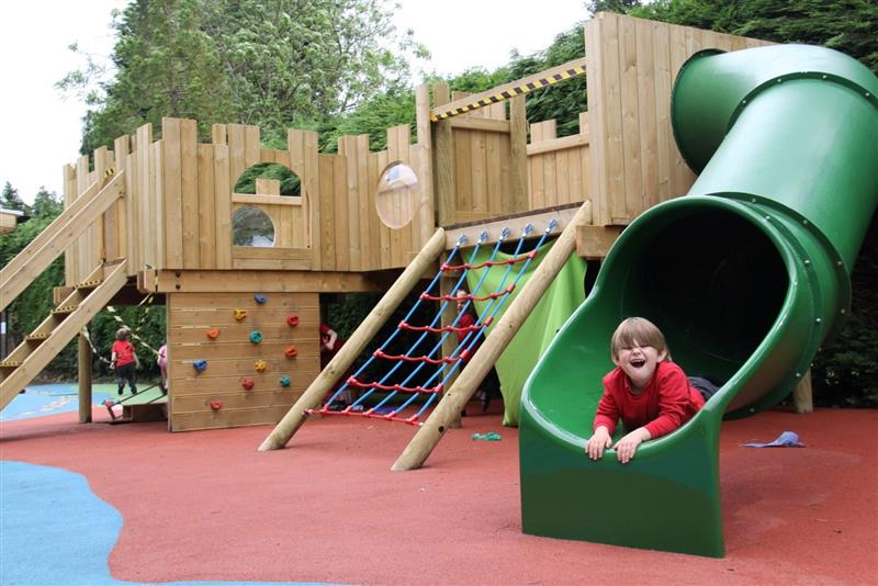 outdoor timber play castle for schools