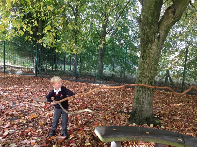 Children walk to school during autumn