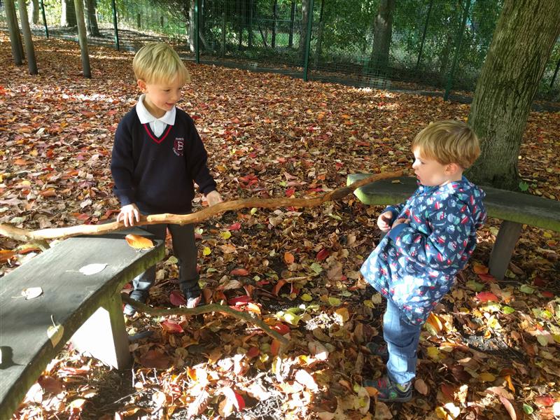 autumn walking to schools