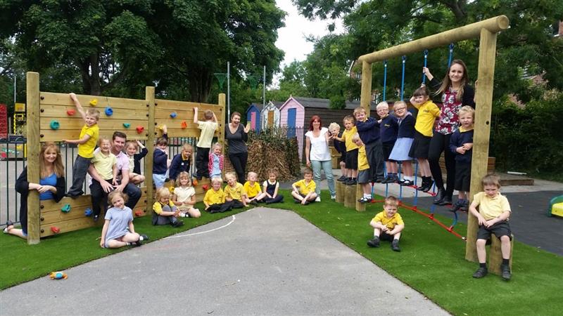 The Pentagon Play team visiting a primary school