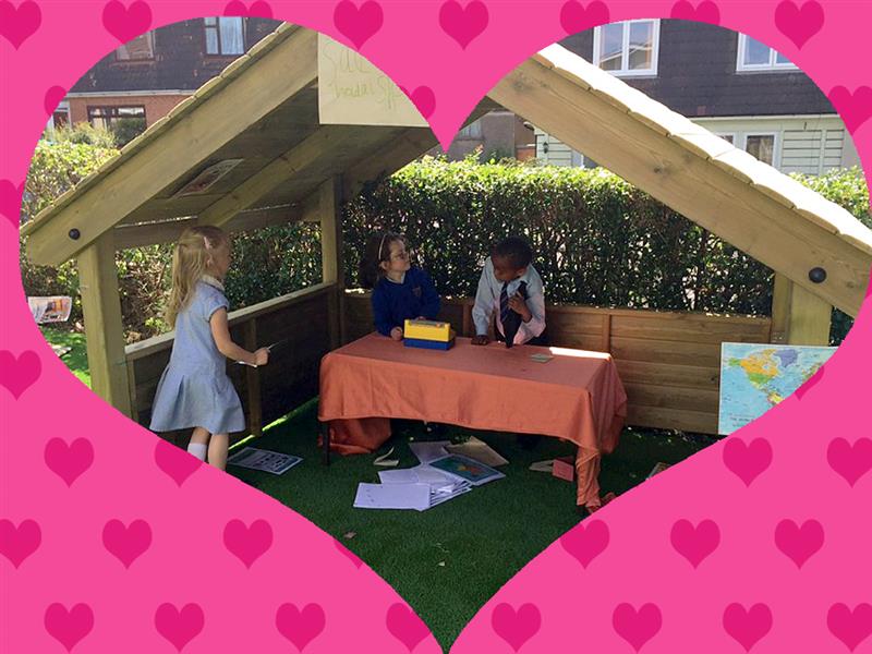 School Playhouse can be used for valentines day outdoor learning