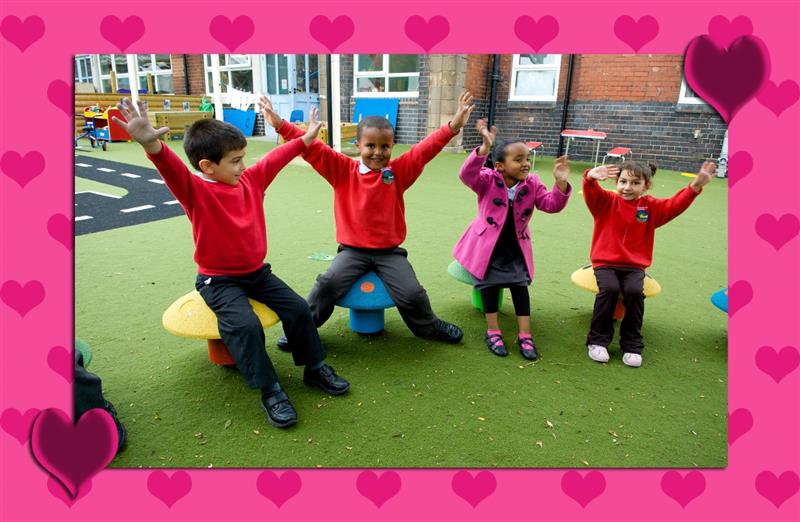 School Playground Seating used for Valentines Day lessons