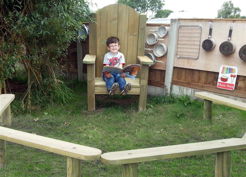 Outdoor story telling on a school playground