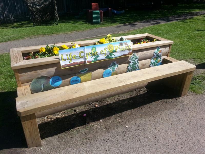 Planter Bench for school playgrounds - Pentagon Play