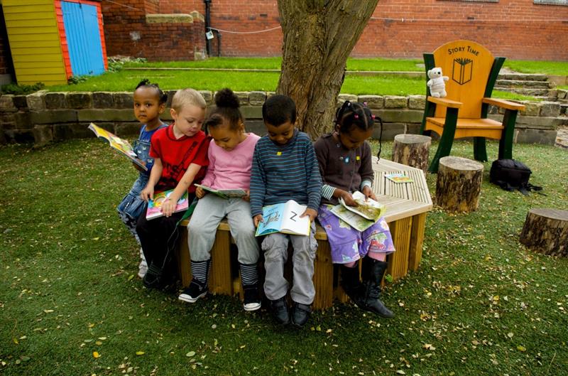 Outdoor Reading on a Tree Seat