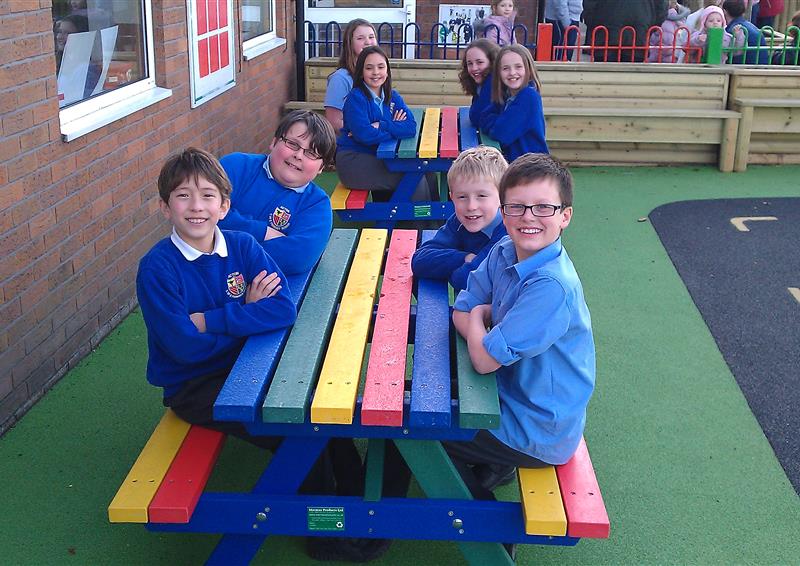 recycled picnic bench