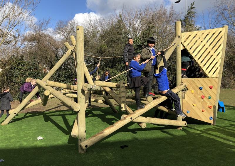 School playground climbing frames