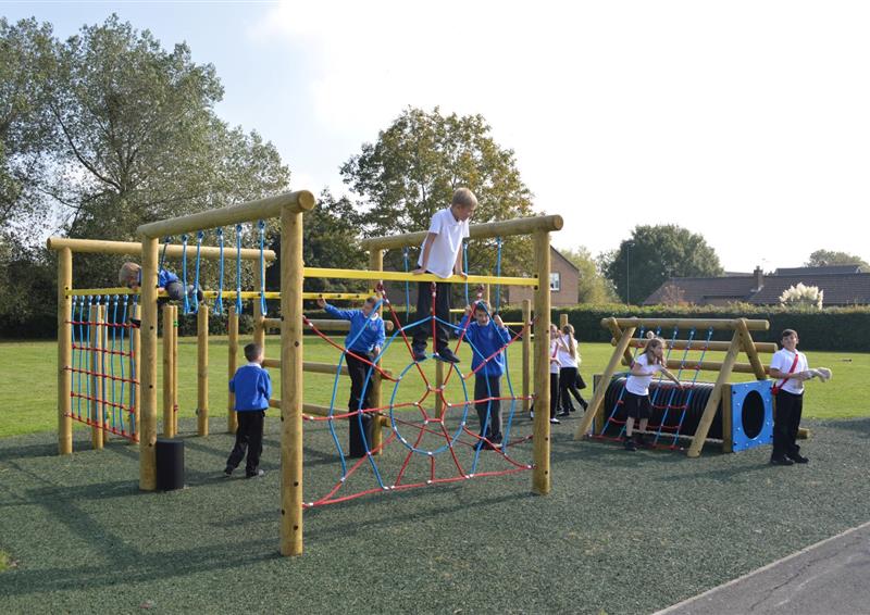 wooden climbing frame