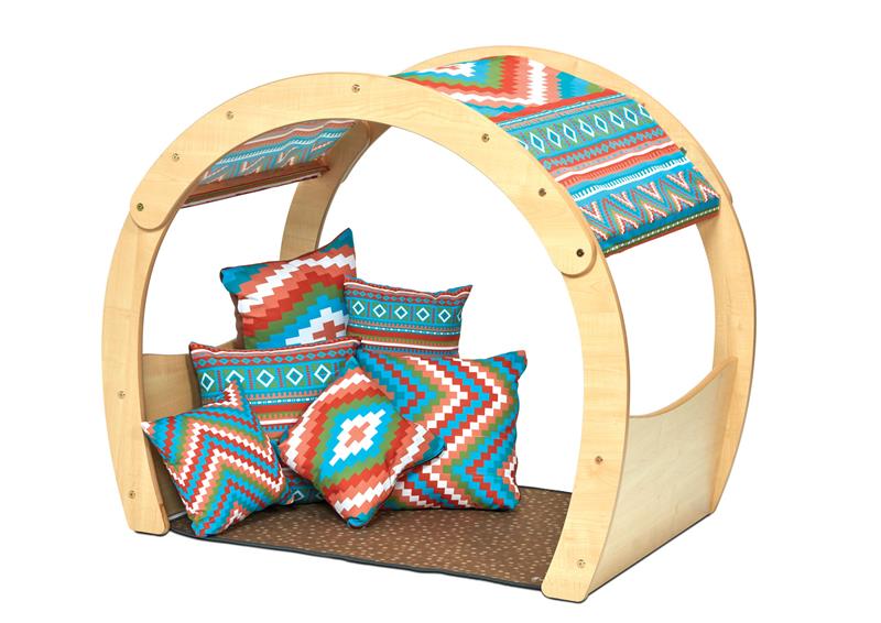 The Small Cosy Cove Plus Aztec Accessory Set, on a white background.