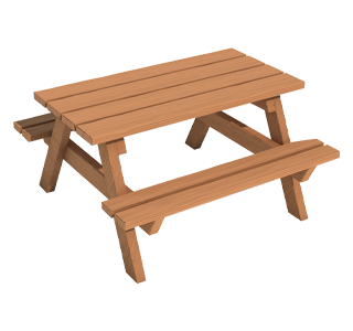 Timber Effect Recycled Picnic Table (1200mm)