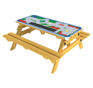 Picnic Table with Playtown Gametop
