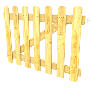 Bow Top Timber Fence Gate (Up to 1.2M Wide)