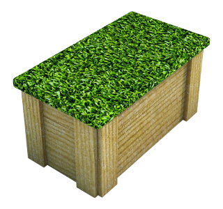 Large Moveable Artificial Grass-Topped Seat
