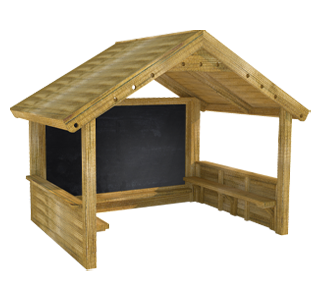 Giant Playhouse with Walls, Chalkboard and Benches