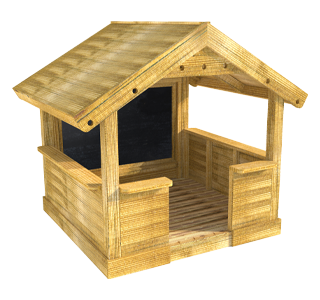 Small Playhouse with Walls and Chalkboard