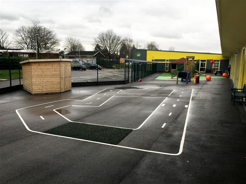 Playground Markings create the perfect roadway to education special need children