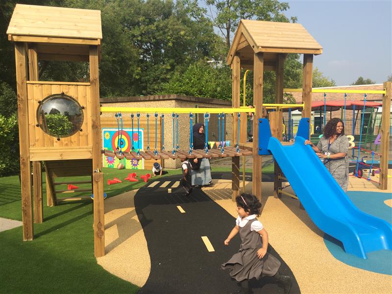 wooden playground tower