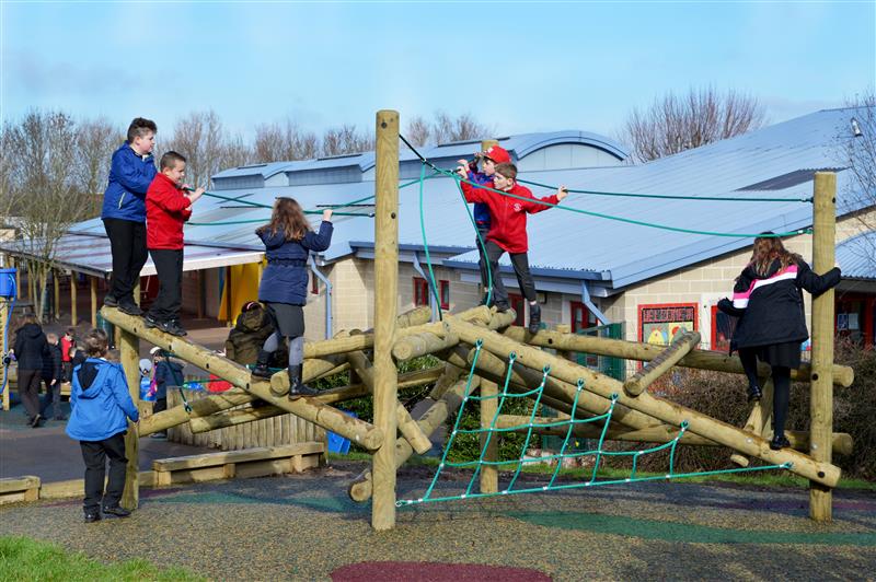 log climbing frame