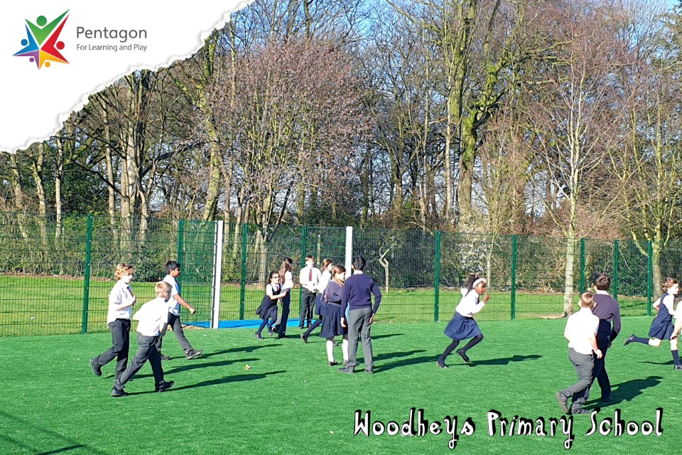 Woodheys Primary School's 4G MUGA Pitch Pentagon Play