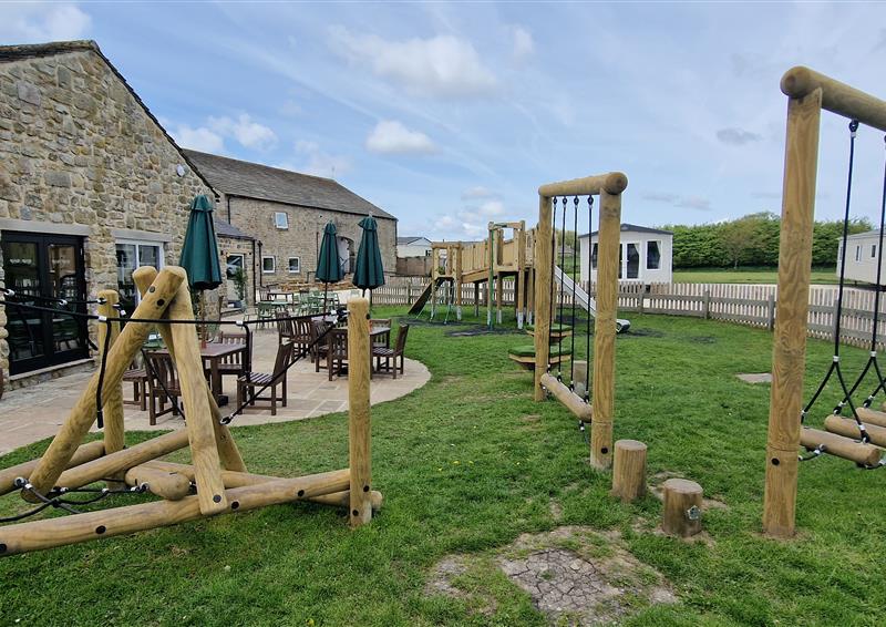 trim trail climbing frames by Bowland Fell Holiday Park